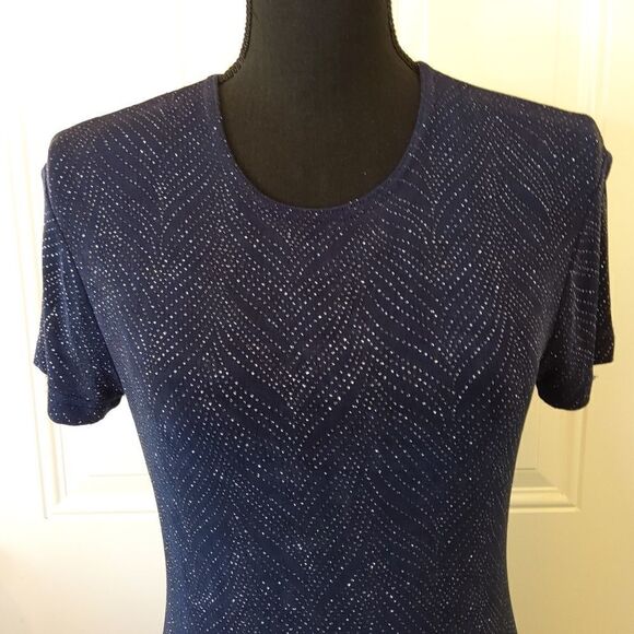 (3/$20) Marian & Maral navy blue short sleeve glitter dress - Picture 3 of 13